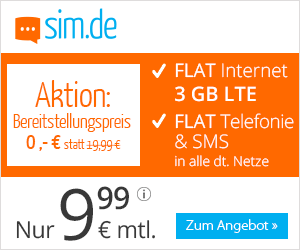 Neue Tarife bei sim.de – Allnet-Flat mit 500 MB LTE ab 5,99 Euro!